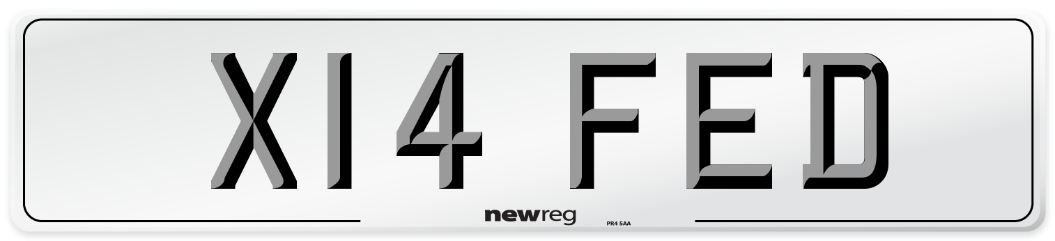 X14 FED Number Plate from New Reg